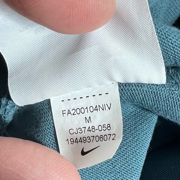 NIKE Medium Teal Cotton Pull on Cropped Wide Leg Lounge Pants - Picture 2 of 9